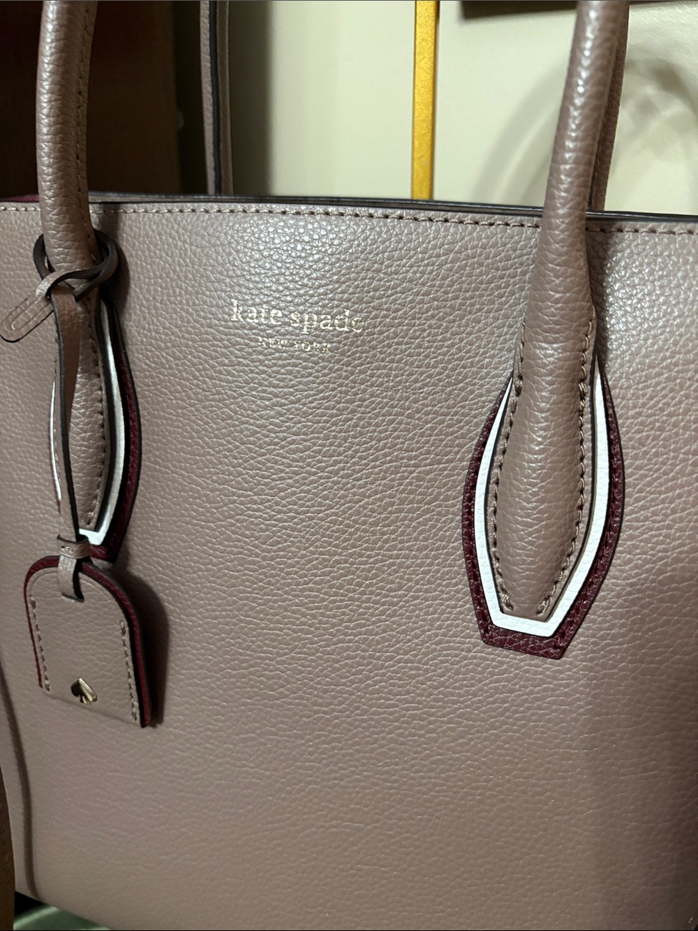 Eva Kaye Spade Zip Satchel Dusty Rose Brown Leather Satchel - Picture 2 of 16